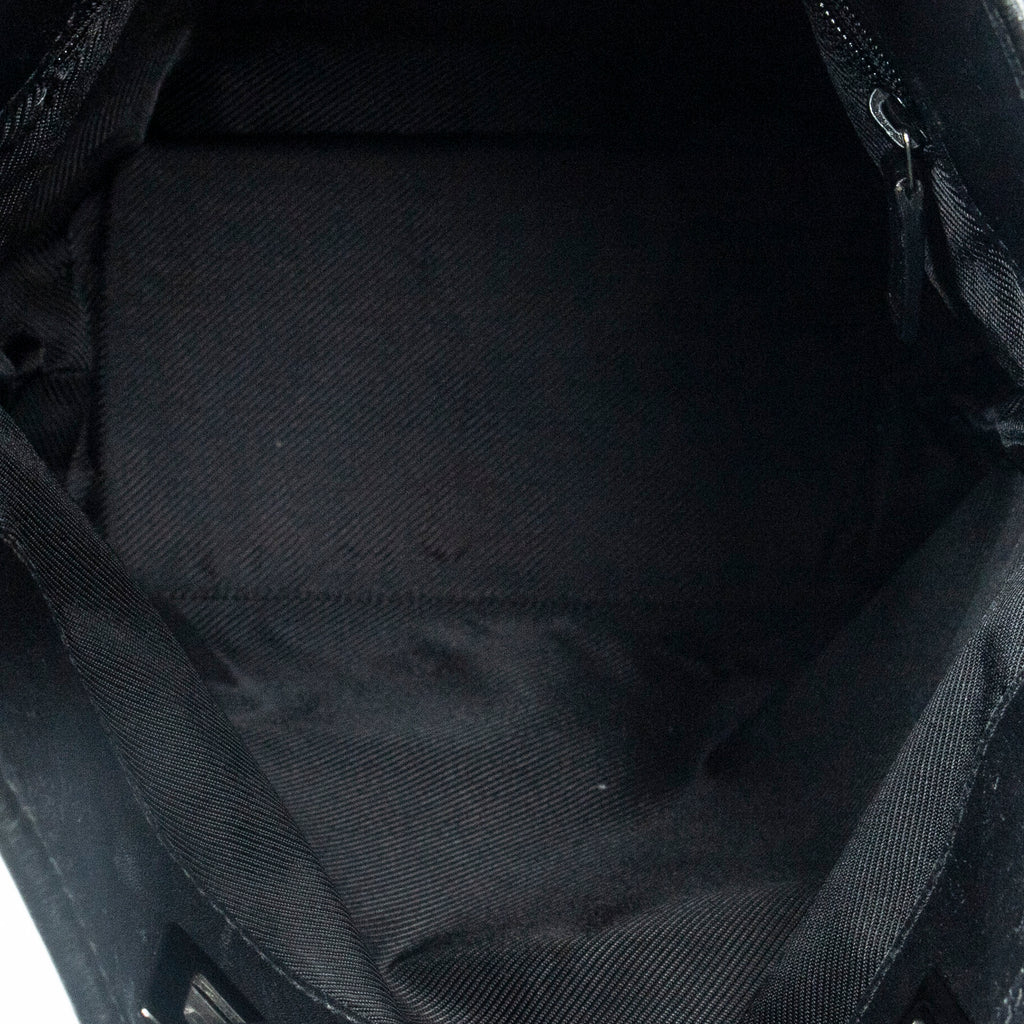 Shoulder Bag Bucket Tote Black Monogrammed Canvas