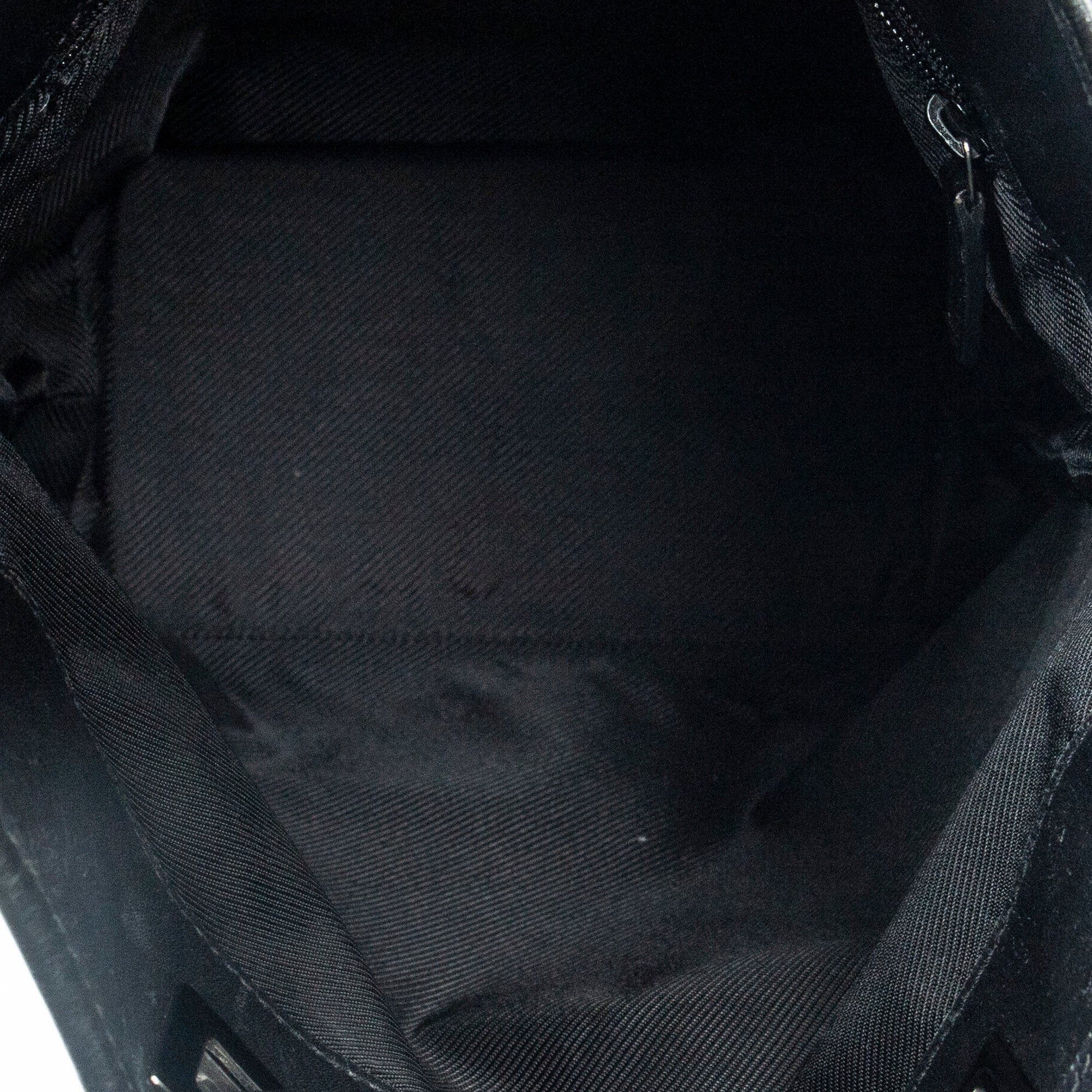 Shoulder Bag Bucket Tote Black Monogrammed Canvas