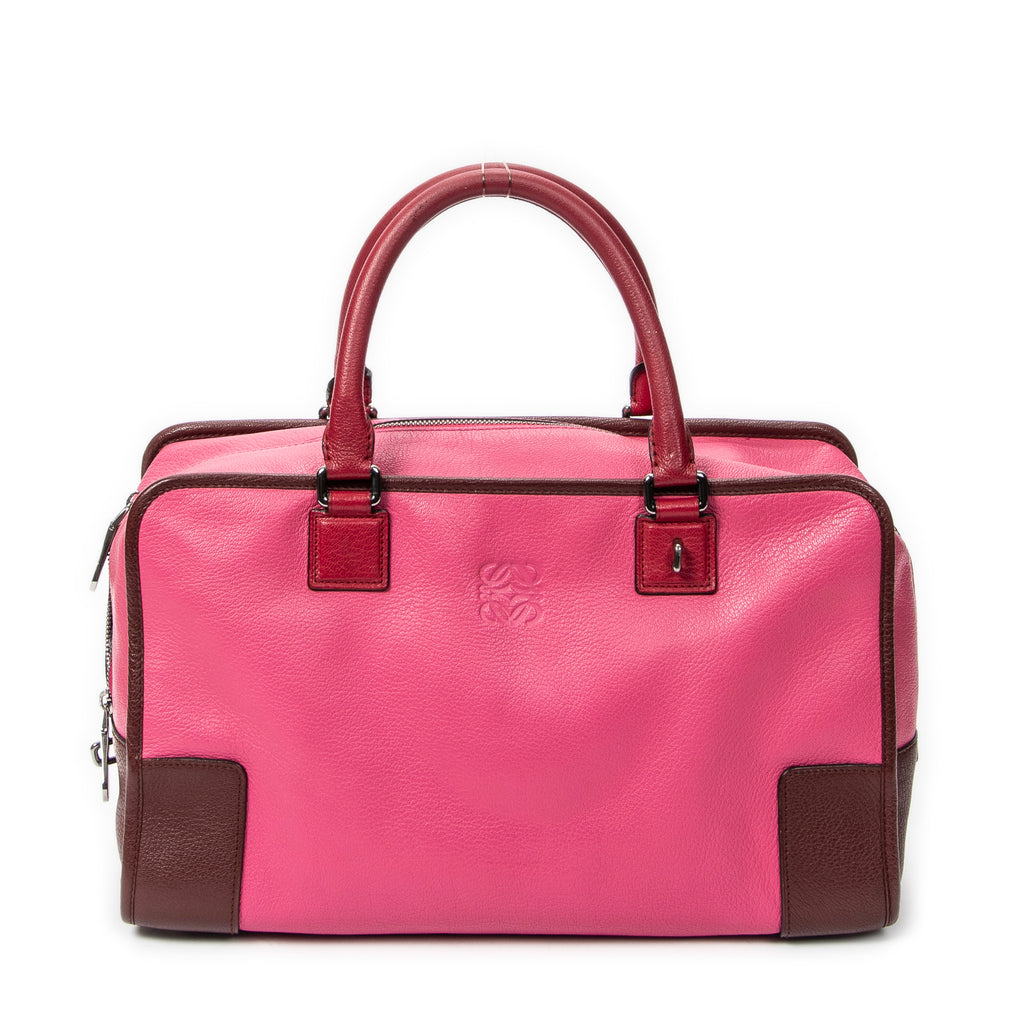 Handbag Tricolor Amazona 36 Pink Goatskin Leather