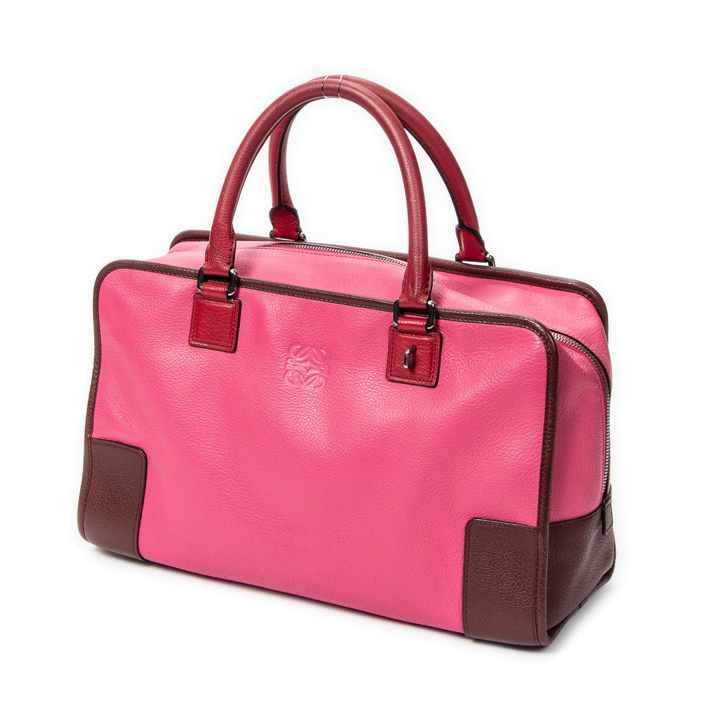 Handbag Tricolor Amazona 36 Pink Goatskin Leather