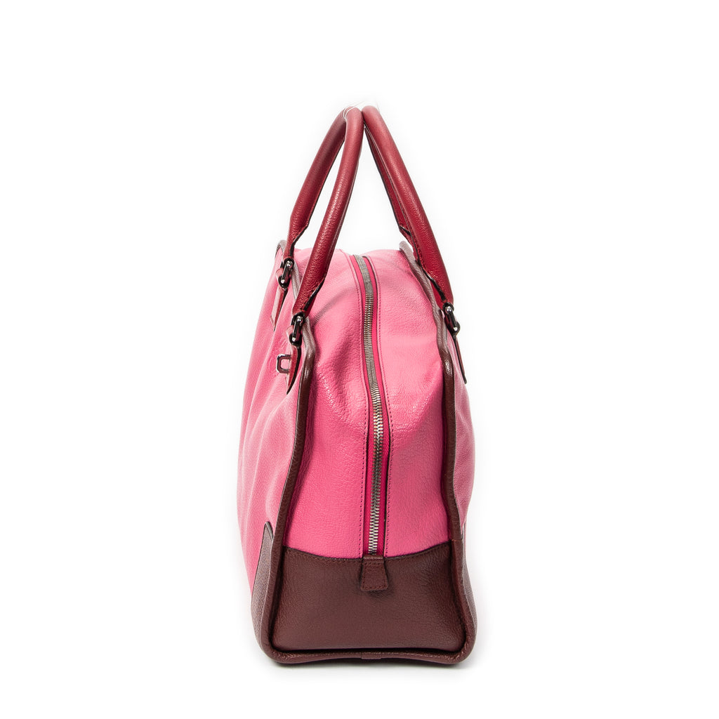 Handbag Tricolor Amazona 36 Pink Goatskin Leather