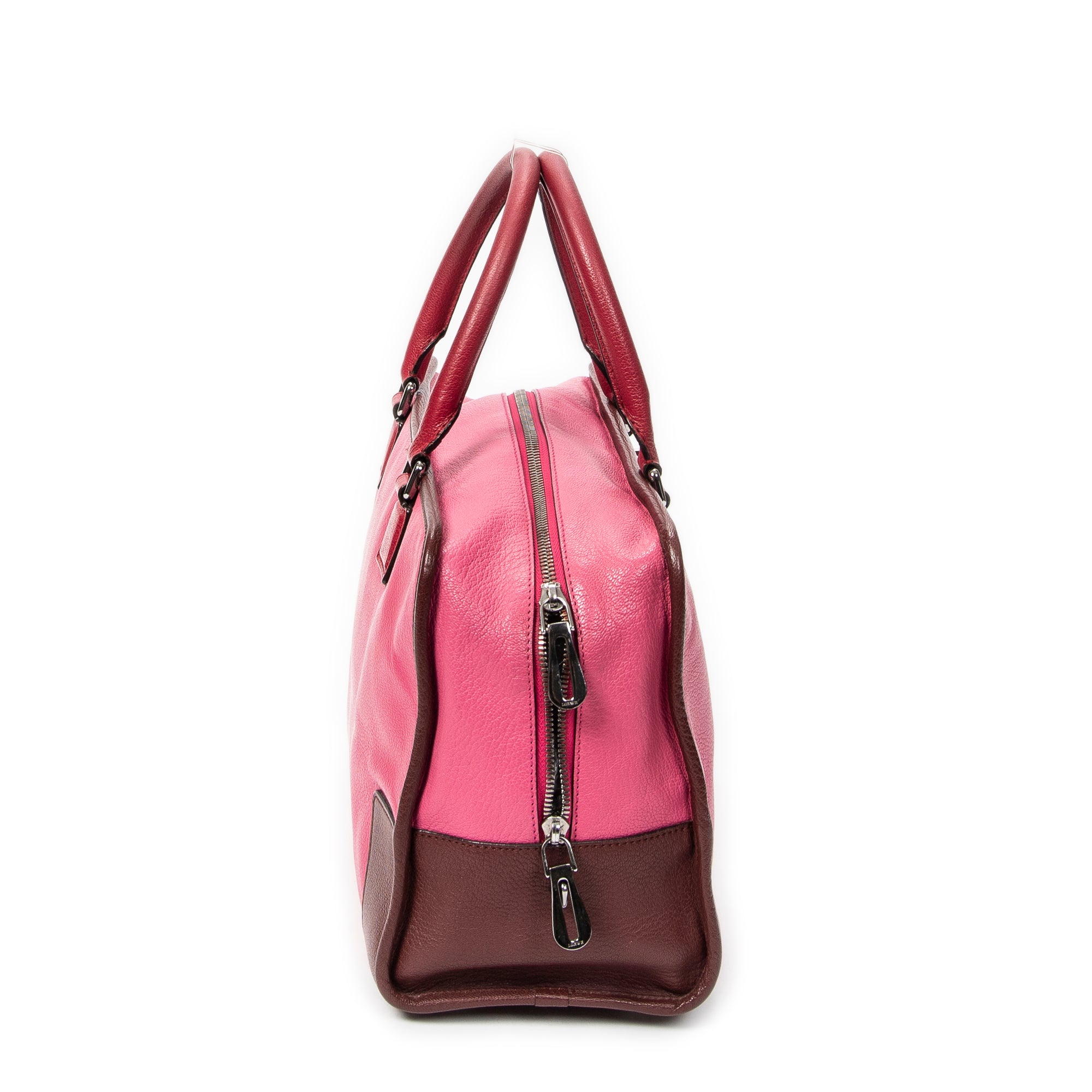 Handbag Tricolor Amazona 36 Pink Goatskin Leather