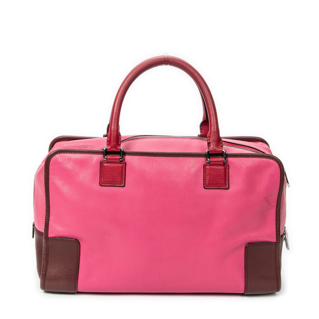 Handbag Tricolor Amazona 36 Pink Goatskin Leather