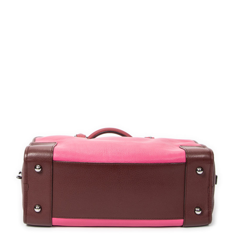 Handbag Tricolor Amazona 36 Pink Goatskin Leather