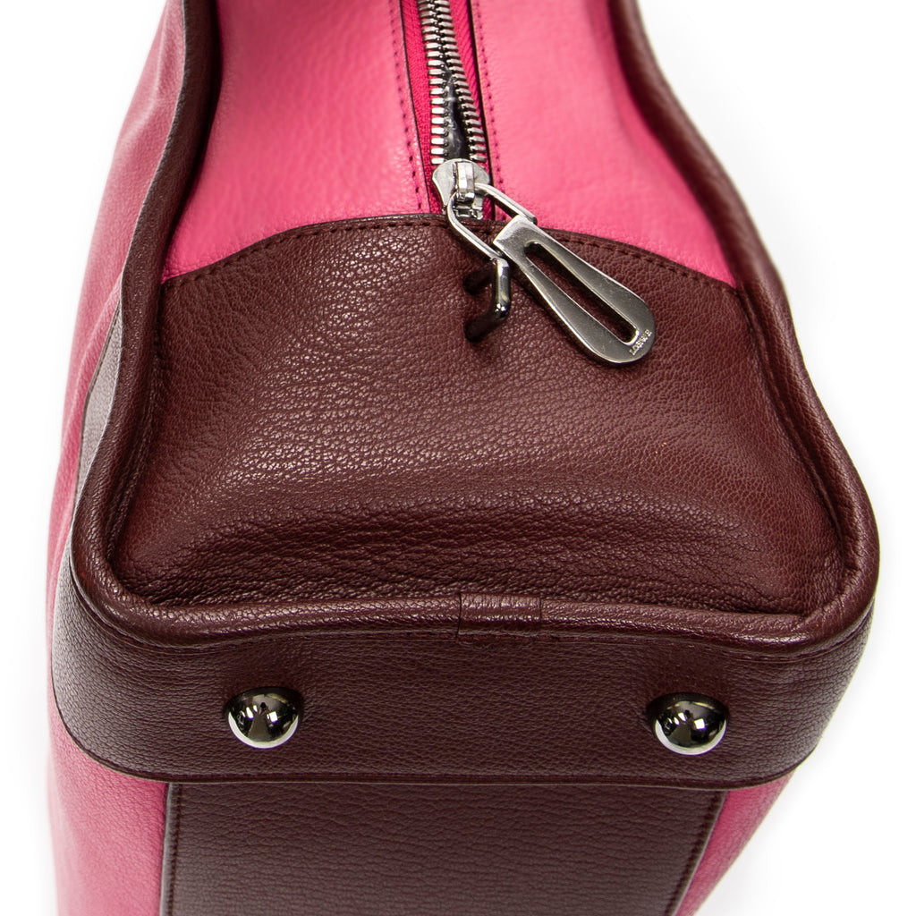 Handbag Tricolor Amazona 36 Pink Goatskin Leather