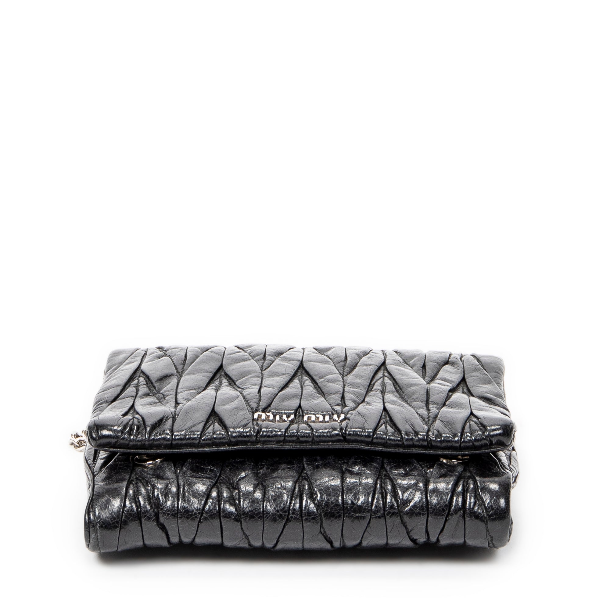 Shoulder Bag Mini Flap Chain Crossbody Black Matelasse Lux Leather