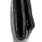 Shoulder Bag Mini Flap Chain Crossbody Black Matelasse Lux Leather