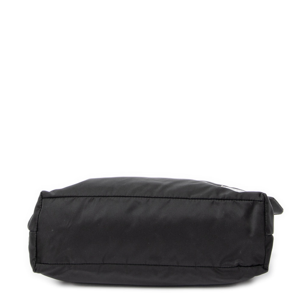 Bolso Bandolera Cremallera Horizontal Mensajero Negro Acolchado Lona de Nylon