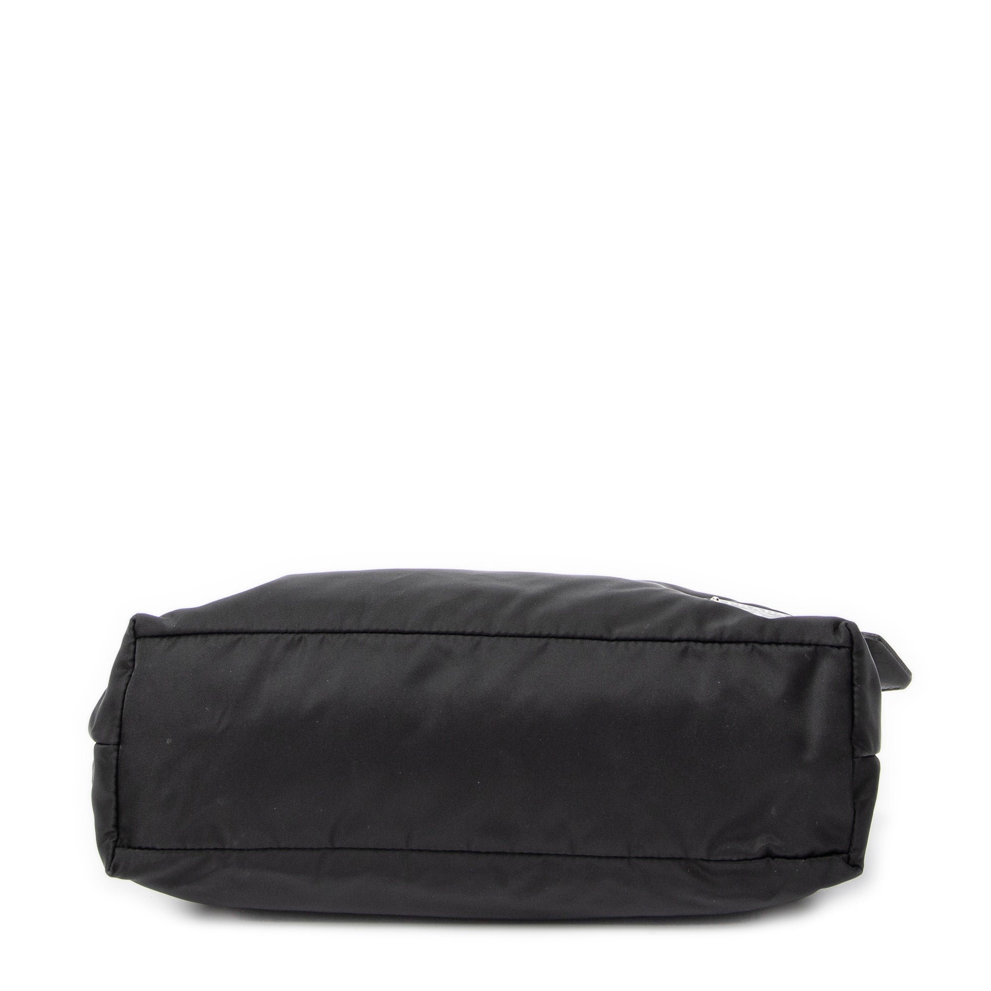 Bolso Bandolera Cremallera Horizontal Mensajero Negro Acolchado Lona de Nylon