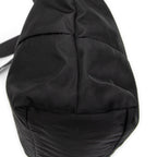 Bolso Bandolera Cremallera Horizontal Mensajero Negro Acolchado Lona de Nylon