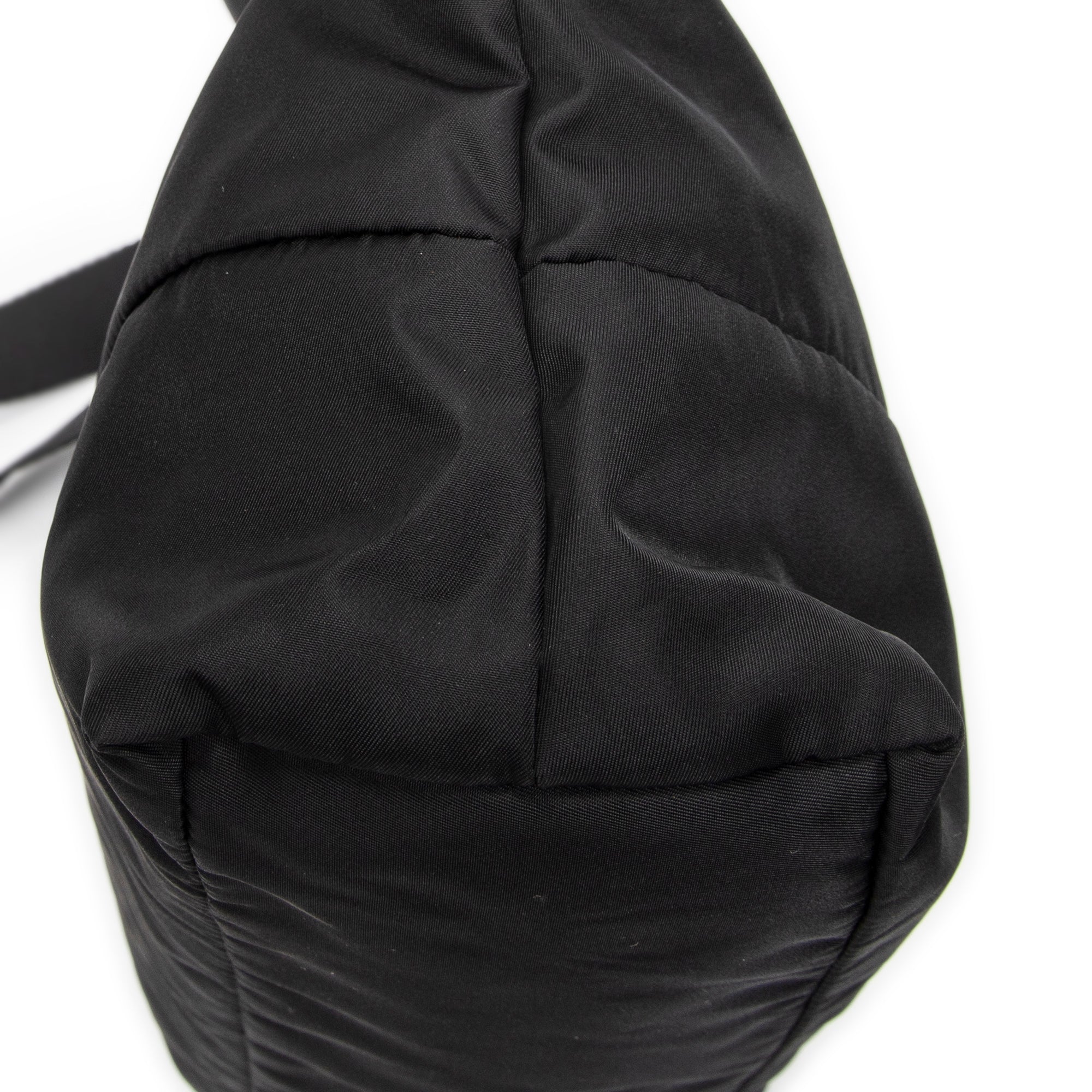 Bolso Bandolera Cremallera Horizontal Mensajero Negro Acolchado Lona de Nylon