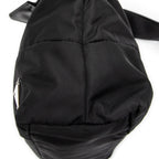 Bolso Bandolera Cremallera Horizontal Mensajero Negro Acolchado Lona de Nylon