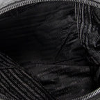 Bolso Bandolera Cremallera Horizontal Mensajero Negro Acolchado Lona de Nylon