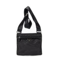 Shoulder Bag Small Flat Crossbody Black Nylon Canvas