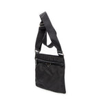 Shoulder Bag Small Flat Crossbody Black Nylon Canvas