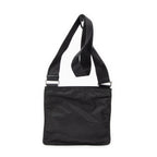 Shoulder Bag Small Flat Crossbody Black Nylon Canvas