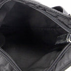 Shoulder Bag Small Flat Crossbody Black Nylon Canvas