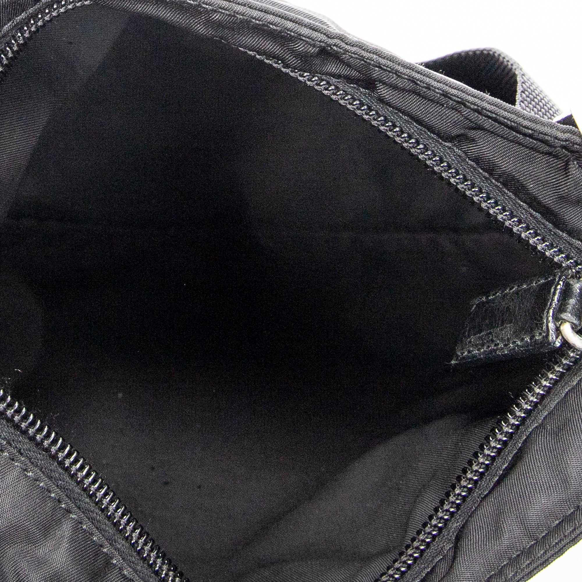 Shoulder Bag Small Flat Crossbody Black Nylon Canvas
