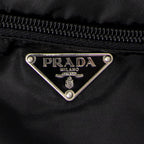 Shoulder Bag Small Flat Crossbody Black Nylon Canvas