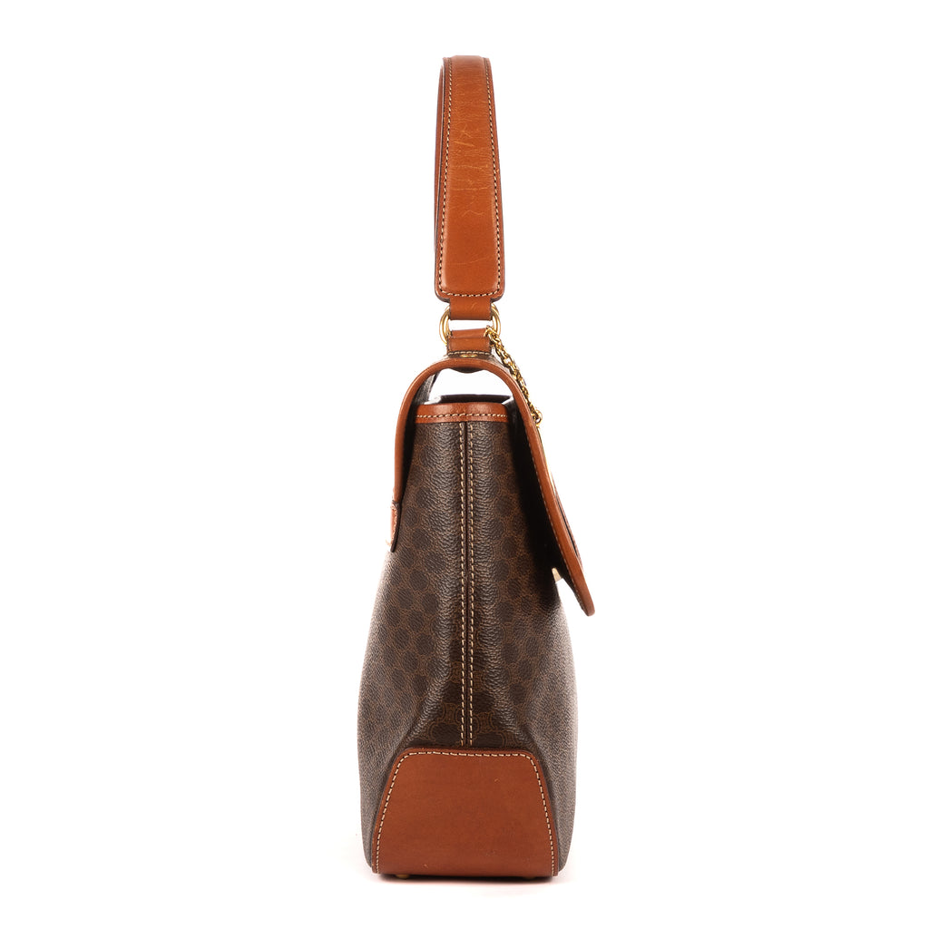 Celine - Sac à Rabat à Poignée Supérieure Vintage - Marron