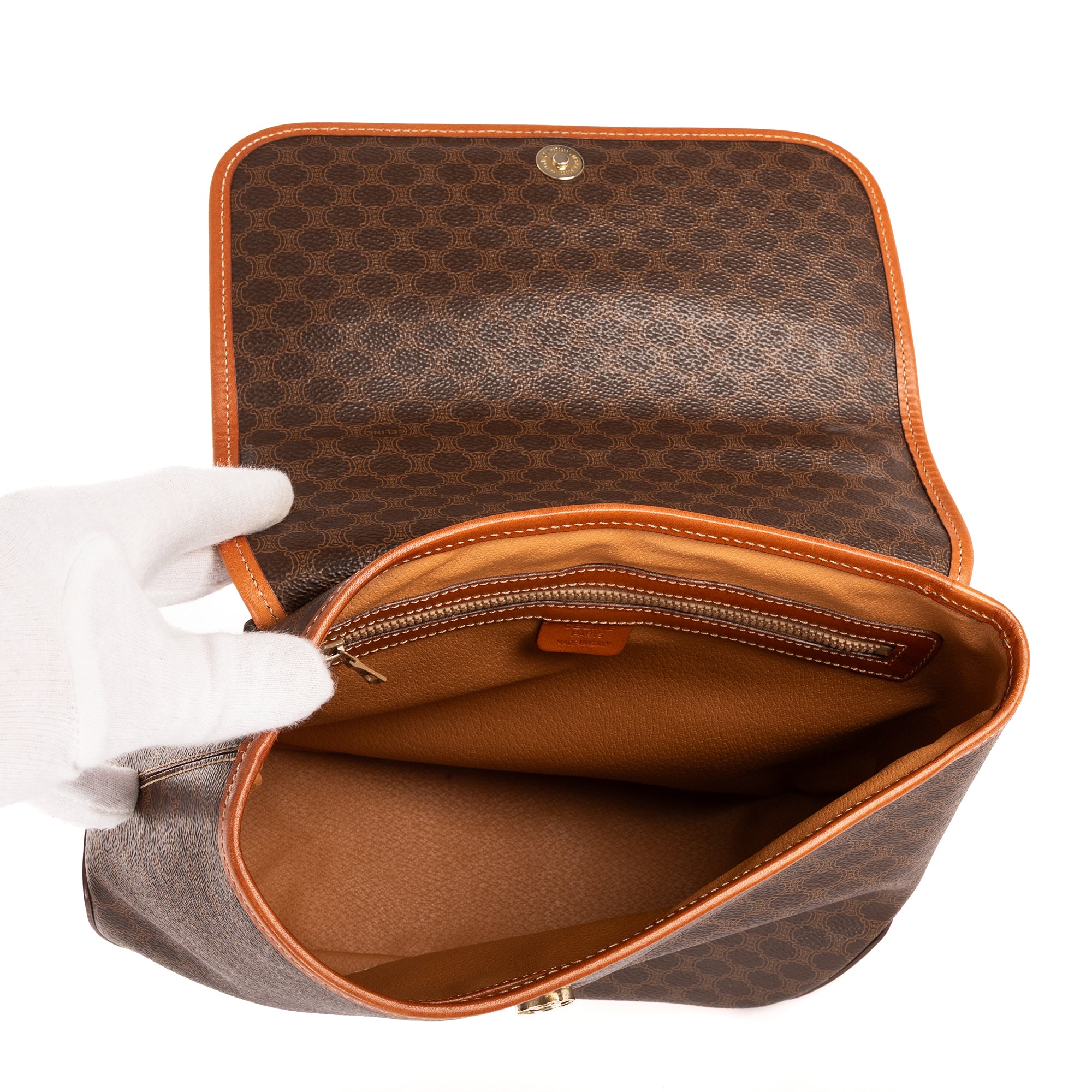 Celine - Sac à Rabat à Poignée Supérieure Vintage - Marron