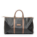 Travel Bag Vintage Large Travel Boston Black Honeycomb Coated Canvas