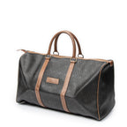 Travel Bag Vintage Large Travel Boston Black Honeycomb Coated Canvas