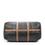 Travel Bag Vintage Large Travel Boston Black Honeycomb Coated Canvas