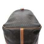 Travel Bag Vintage Large Travel Boston Black Honeycomb Coated Canvas