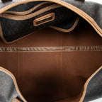 Travel Bag Vintage Large Travel Boston Black Honeycomb Coated Canvas