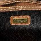 Travel Bag Vintage Large Travel Boston Black Honeycomb Coated Canvas