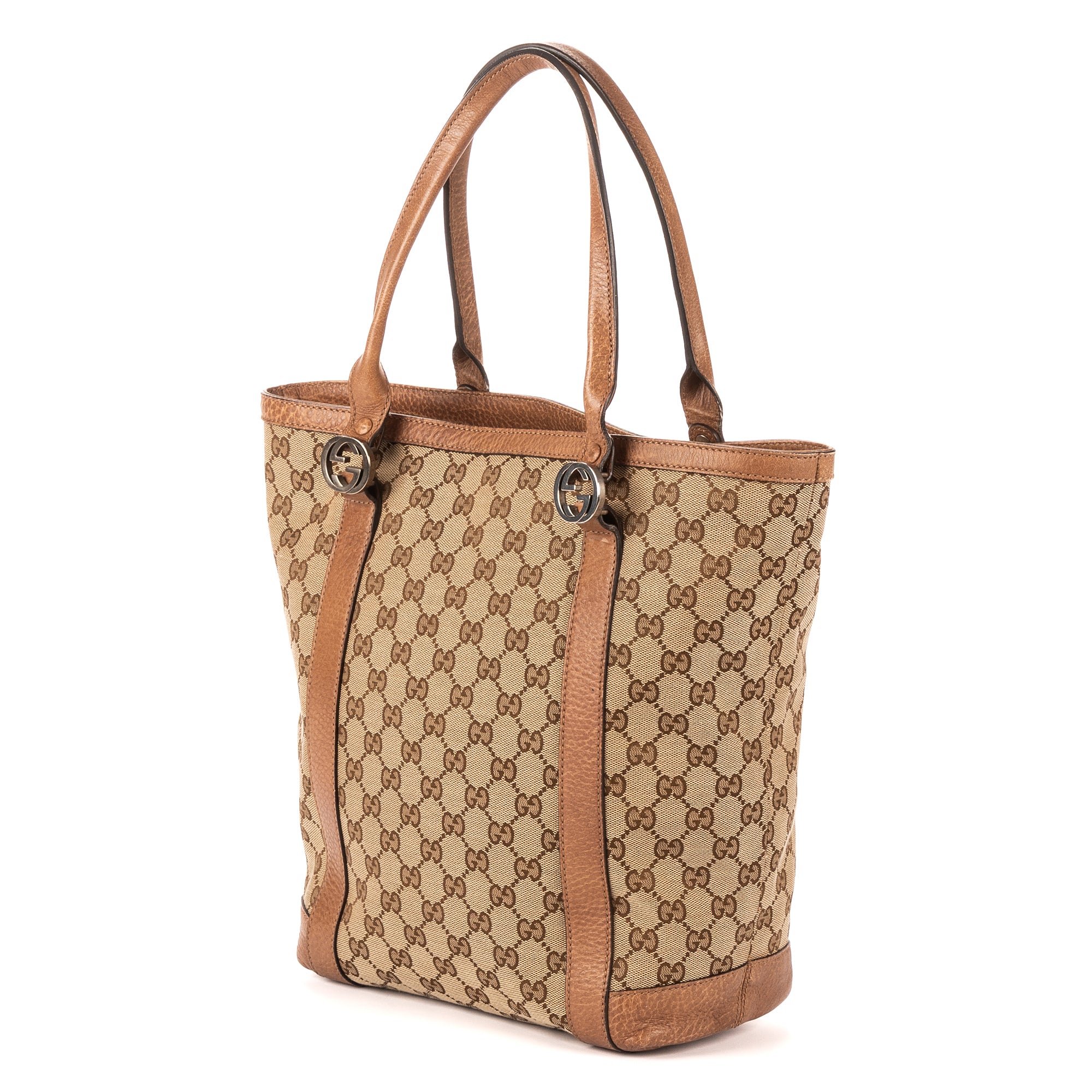 Bolso de hombro Miss GG Vertical Tote lona monograma beige