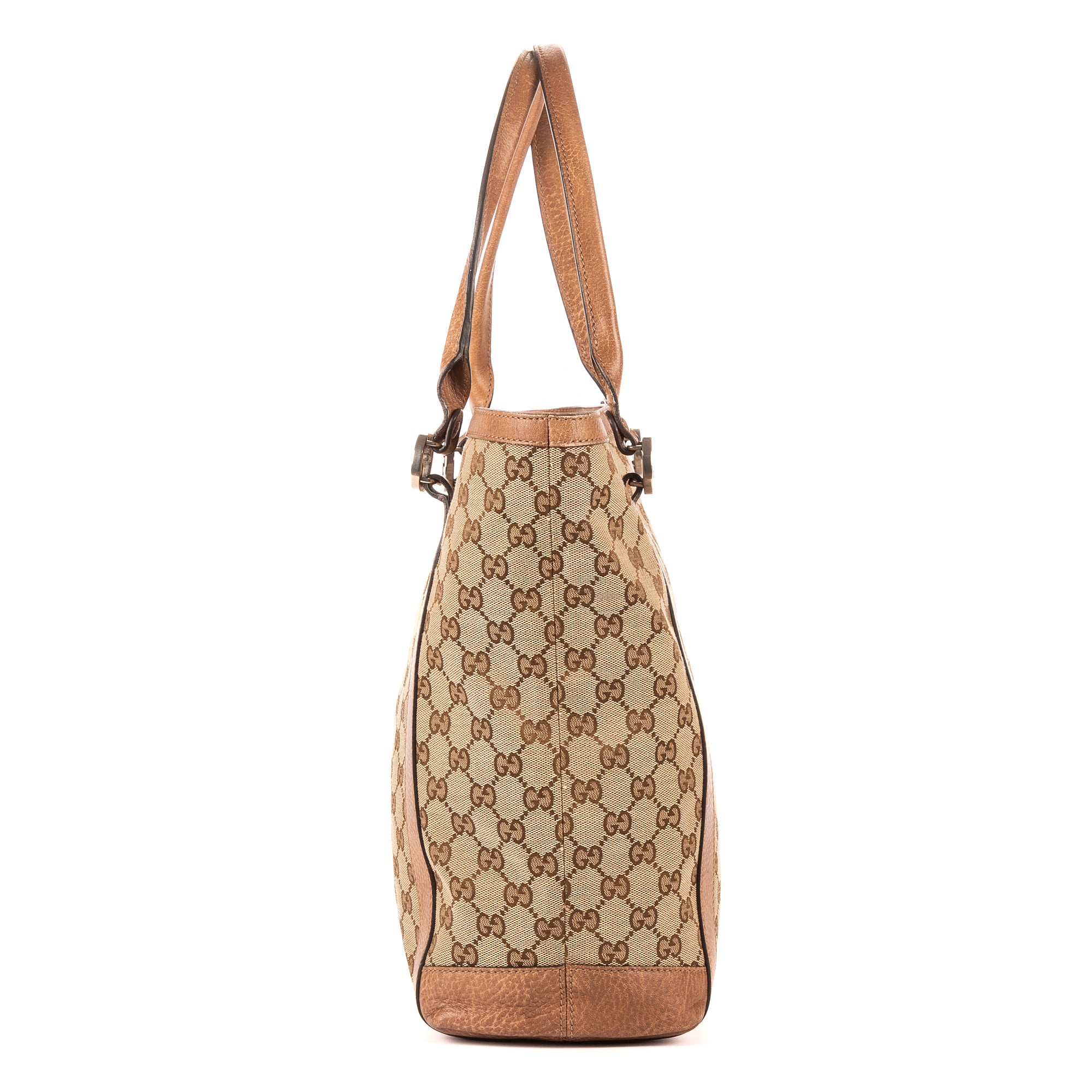 Bolso de hombro Miss GG Vertical Tote lona monograma beige