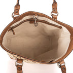 Bolso de hombro Miss GG Vertical Tote lona monograma beige