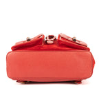 Backpack Large Bamboo Backpack Red Suede Leather