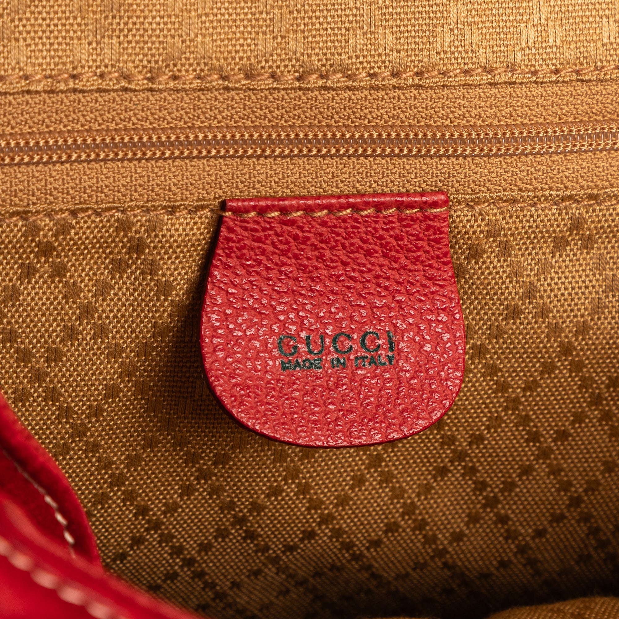 Backpack Large Bamboo Backpack Red Suede Leather