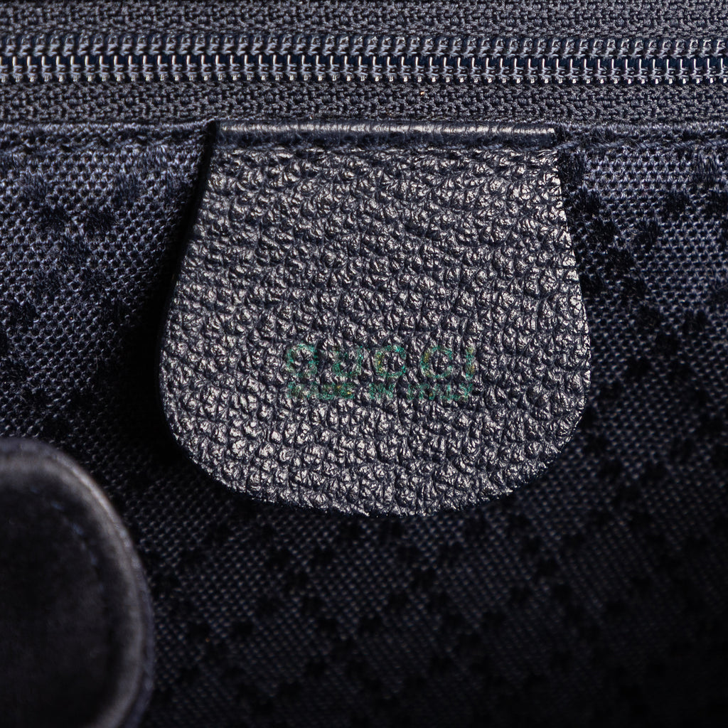 Mochila grande de bambú en piel de ante azul