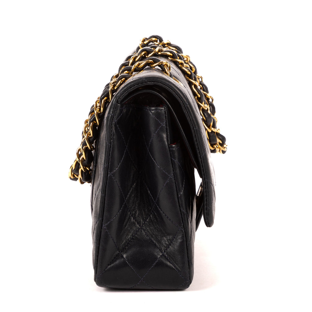 Shoulder Bag Classic Double Flap 26 Navy Quilted Lambskin Leather