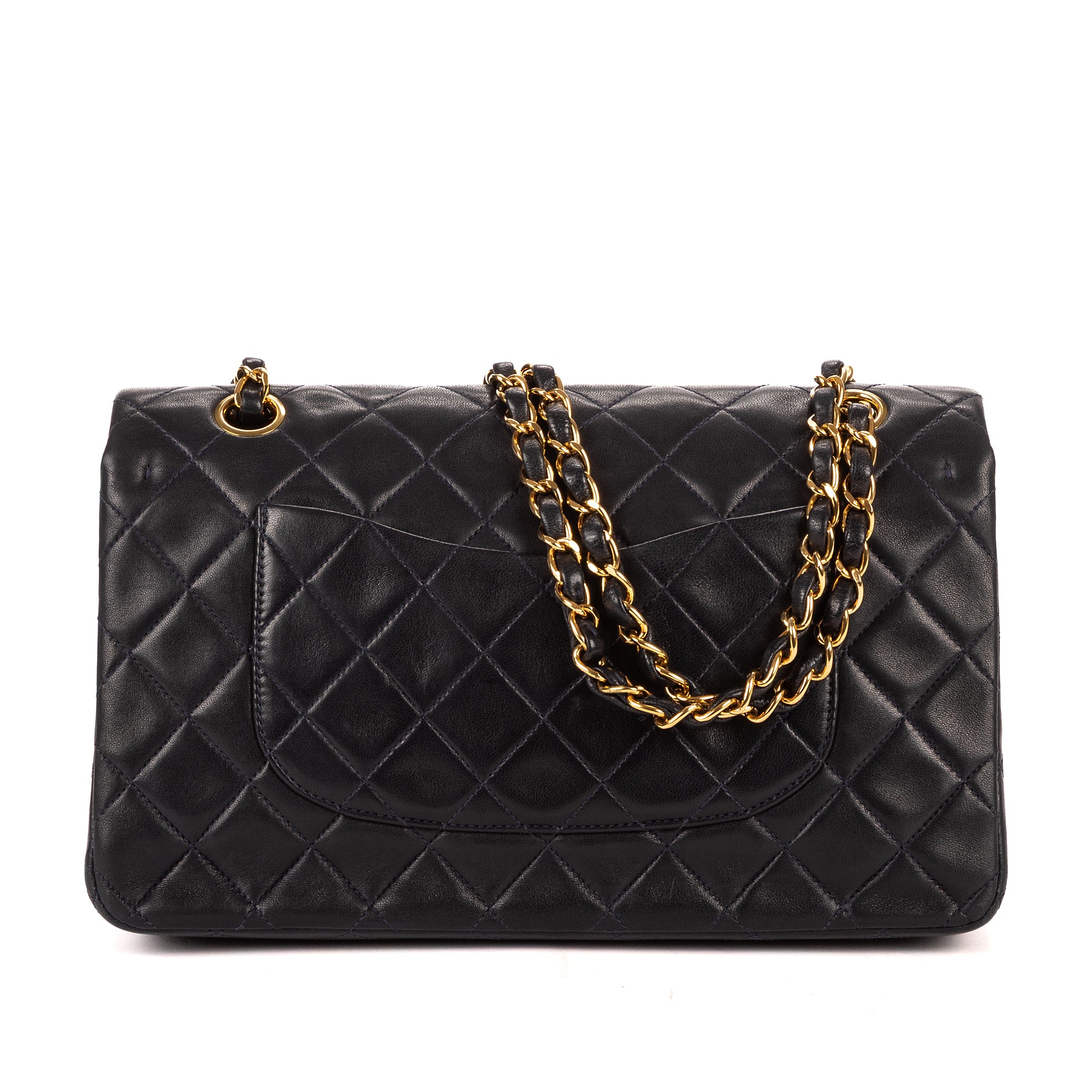 Shoulder Bag Classic Double Flap 26 Navy Quilted Lambskin Leather