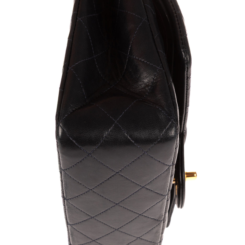 Shoulder Bag Classic Double Flap 26 Navy Quilted Lambskin Leather