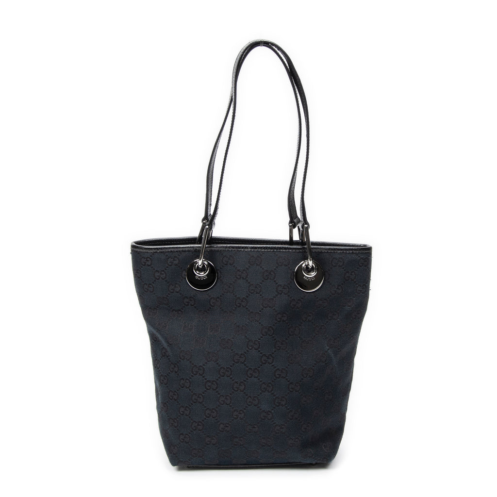Bolso de Hombro Pequeño Eclipse Compras Lona Monogramada Negra