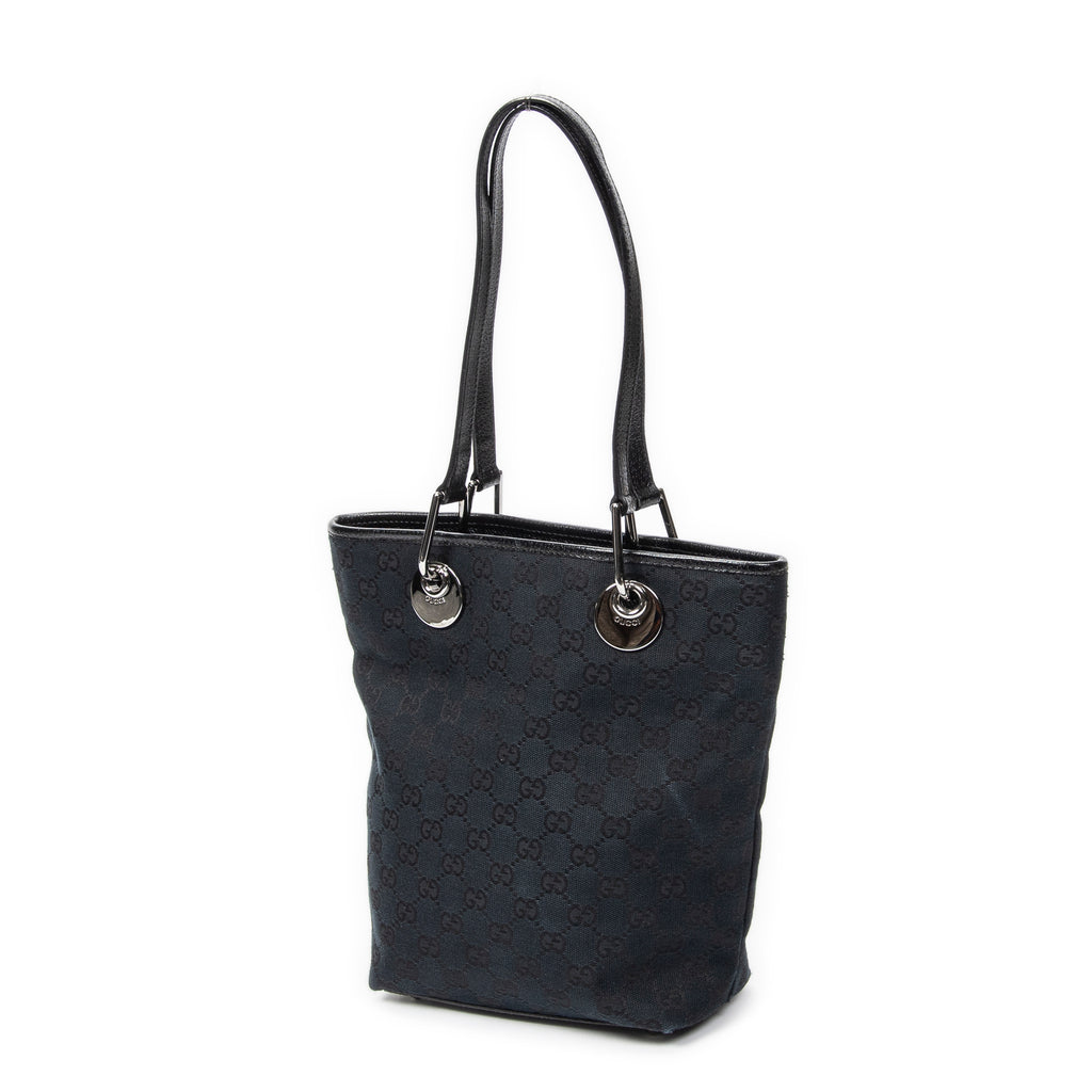 Bolso de Hombro Pequeño Eclipse Compras Lona Monogramada Negra