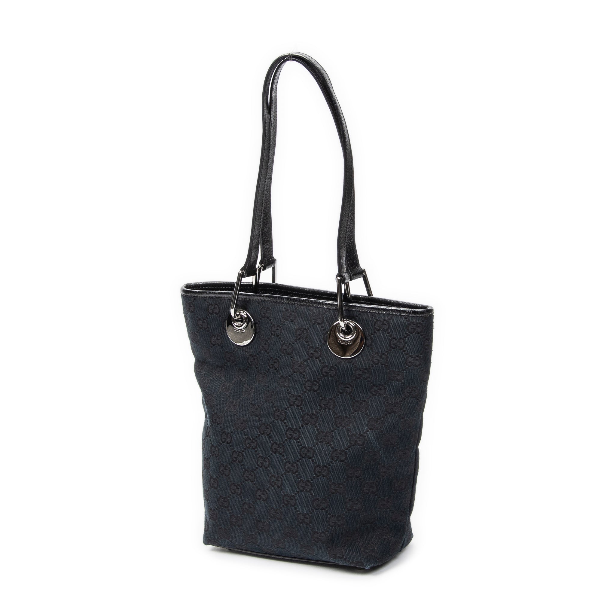 Bolso de Hombro Pequeño Eclipse Compras Lona Monogramada Negra