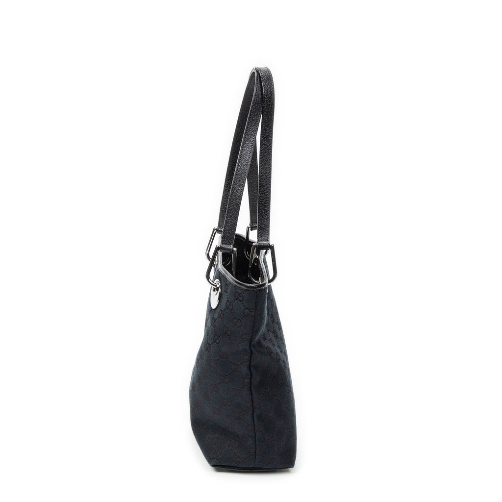 Bolso de Hombro Pequeño Eclipse Compras Lona Monogramada Negra