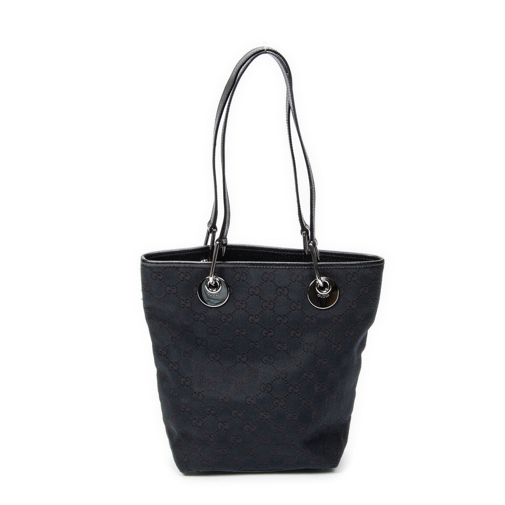 Bolso de Hombro Pequeño Eclipse Compras Lona Monogramada Negra