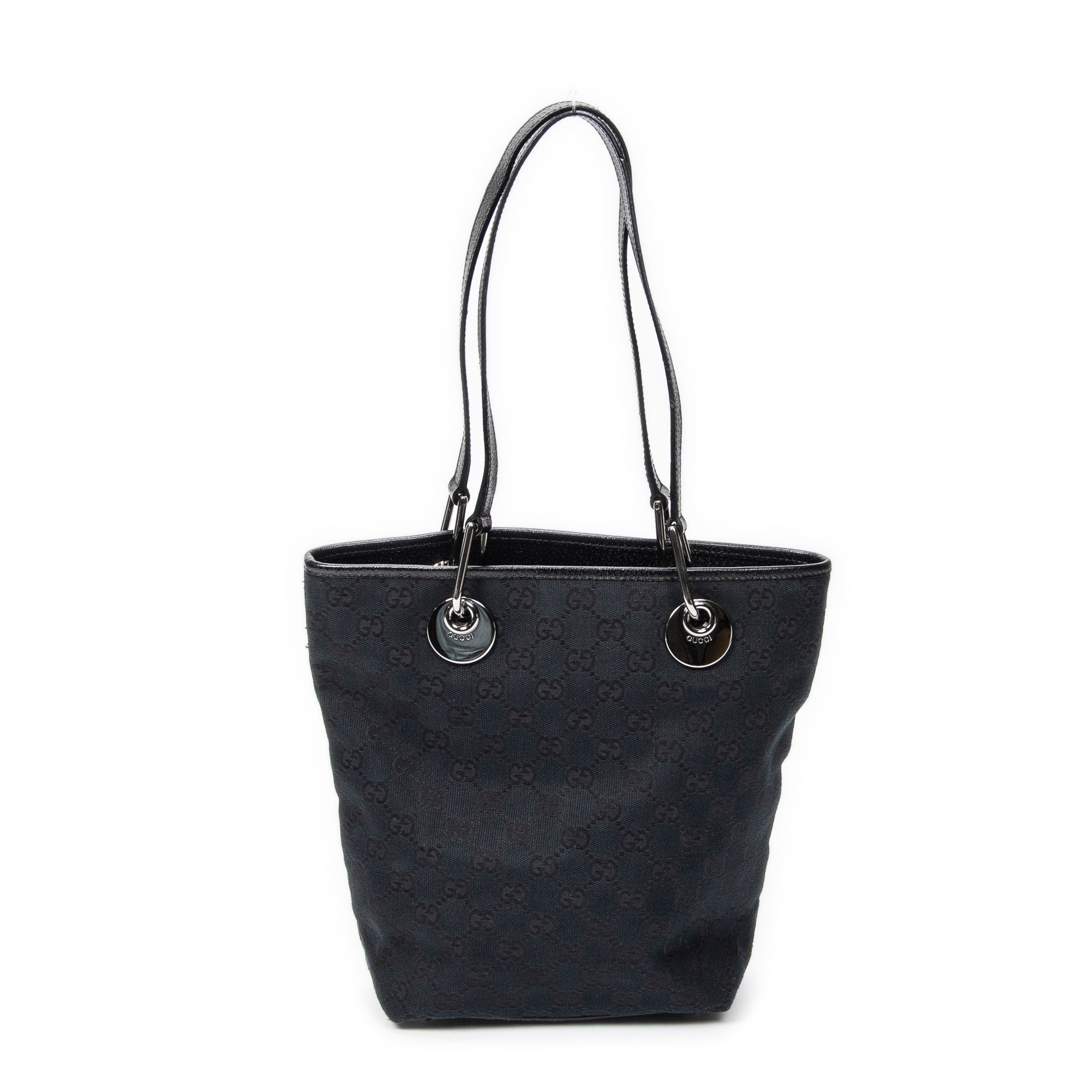 Bolso de Hombro Pequeño Eclipse Compras Lona Monogramada Negra