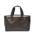 Shoulder Bag Open Tote Dark Brown Supreme Coated Canvas