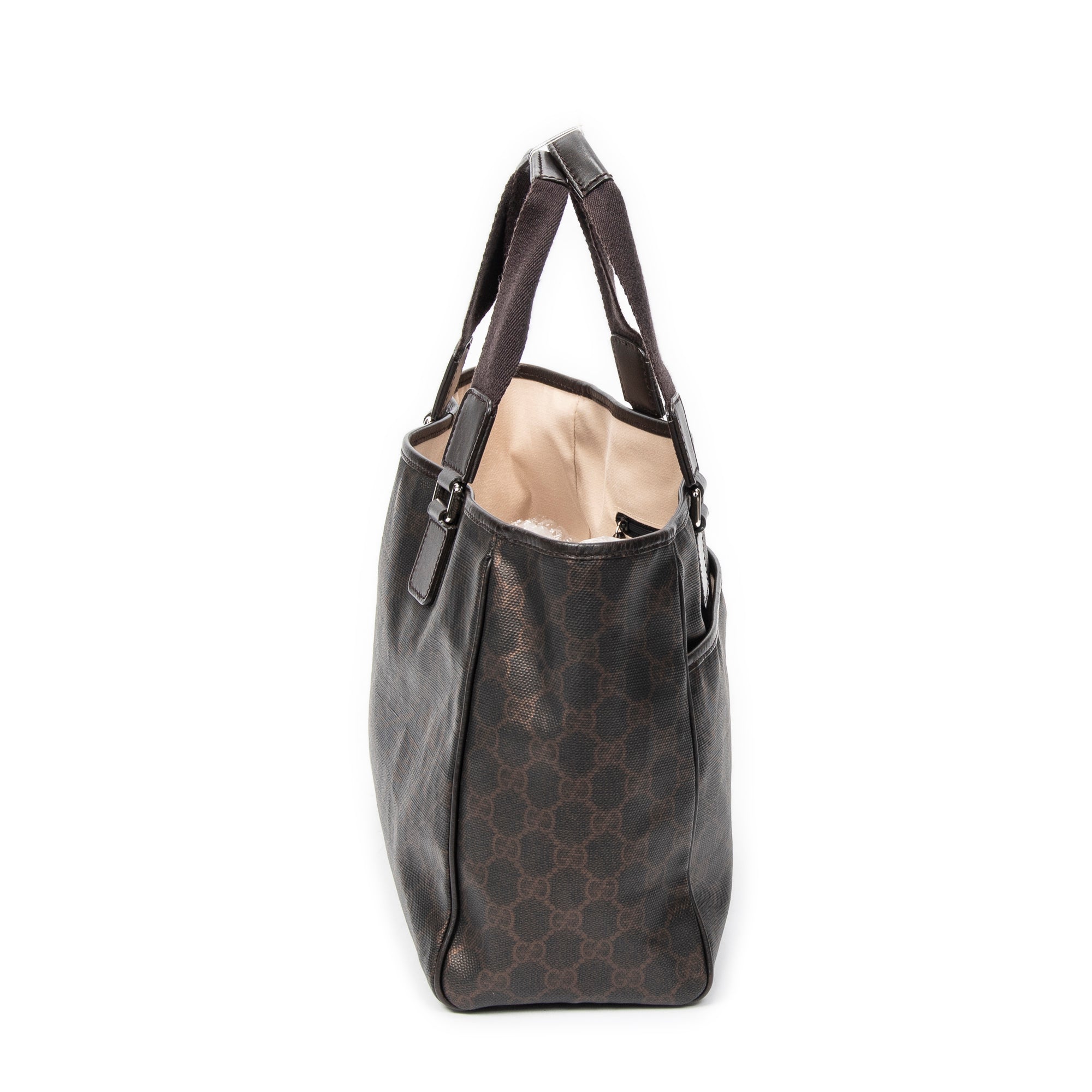 Shoulder Bag Open Tote Dark Brown Supreme Coated Canvas