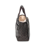 Shoulder Bag Open Tote Dark Brown Supreme Coated Canvas