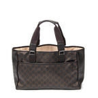 Shoulder Bag Open Tote Dark Brown Supreme Coated Canvas